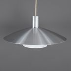 Belid Deense Hanglamp Zilver Met Melkglas, 1980S thumbnail 5