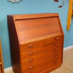 Vintage dyrlund Deense Secretaire Bureau Kast Ladekast thumbnail 16