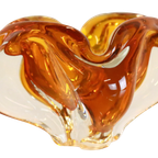 Vintage Murano Asbak Sculptuur Schaal Oranje Glas Glazen thumbnail 6