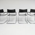 Set Van 4 Lederen Mart Stam S34 Stoelen, 1970's thumbnail 6