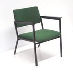 Groene Vintage Fauteuil Met Metalen Frame Gemaakt In De Jaren '60 thumbnail 7