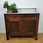 Vintage Frans Dressoir Commode Ladekast Badkamermeubel Met Marmer Blad 302 thumbnail 2