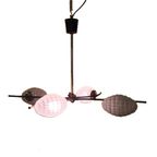 Frans Design Hanglamp Met Glas, Jaren 60 thumbnail 3