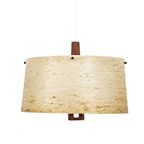 Vintage Hanglamp Met Polyester Kap En Teakhout 63171 thumbnail 3