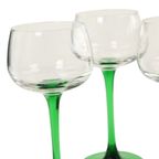 Set Van 6 Vintage Luminarc Vins Moselle Wijnglazen Groen thumbnail 7