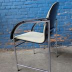 Vintage Arco Bk Eetstoelen -chrome & Zwart- thumbnail 5