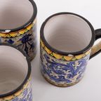 Italian Art Pottery Set From Caltagirone, 1980’s Sicily thumbnail 7