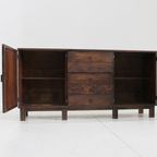 Brutalist Spanish Carved Sideboard Credenza thumbnail 3