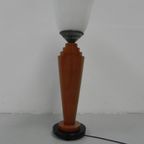 Art Deco Tafellamp, Bureaulamp Met Glazen Kap thumbnail 5