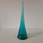 Vintage Aqua Blauwe Glazen Vaas thumbnail 4