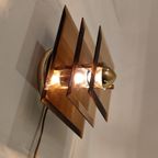 Vintage Wall Lamp, Gold And Crystal By Lakro Amstelveen, 1970S thumbnail 2