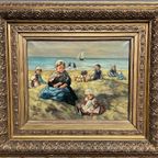 Johannes Evert Akkeringa (1861-1942). “Kinderen Spelen Op Het Strand.” thumbnail 3