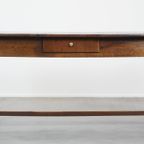 Prachtige, Karaktervolle Antieke Eikenhouten Franse Eettafel Uit De 18e Eeuw Met 2 Lades thumbnail 6