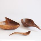 Vintage Organic Wooden Bowls, Set Of Three thumbnail 7