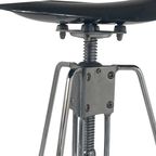 Yasu Sasamoto- Dulton - Industrial Vintage Bar Stool With Tractor Seating, Model Clipper Ii - Bla thumbnail 3