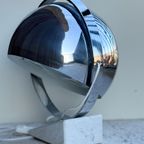 Vintage Space Age Tafellamp Met Marmeren Voet En Draaibare Verchroomde Metalen Kap thumbnail 6