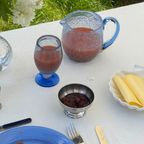 Vintage Blue Bubble Midcentury Jug & Glass Set thumbnail 9