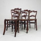 Set Van 6 Boerenstoelen Met Rieten Zitting, Rond 1900 thumbnail 6