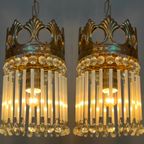 2 Beschikbaar! Opaline Staafjes Hanglampen Vintage Kristal thumbnail 2