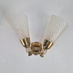 Set 2 Vintage Dubbele Wandlamp Messing Perplex ’60 Regency thumbnail 8