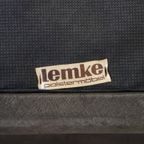 Grijze Vintage Lederen Design Element/ Fauteuil Uit De Jaren ’70 + Hocker thumbnail 14