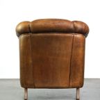 Unieke Vintage Schapenleren Clubfauteuil Met Een Uitzonderlijk Design thumbnail 5