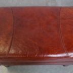 Cognac-Kleurige Hocker Gemaakt Van Rundleer thumbnail 7