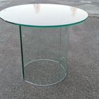 Vintage Postmodern Glazen Bijzettafel, Rond thumbnail 6