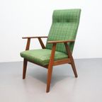Vintage Fauteuil Teakhout Groen thumbnail 2