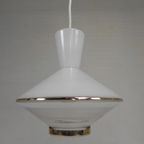 Hanglamp, Met Glazen Kap In Ufo Model, Jaren 50 thumbnail 4