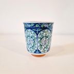 Vintage Porselein Japanse Kom Bloempot Met Lotus Bloem thumbnail 2