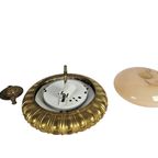 Vintage - Hanglamp - Plafonniere- Verguld - Art Deco - Gesatineerd Glas - 1970'S thumbnail 4
