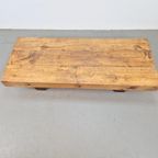 Brutalistische Rechthoekige Eiken Salontafel Frankrijk 1960 thumbnail 8