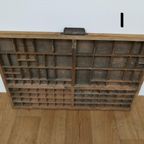 Brocante, Bruine Antieke Houten Letterbak, Wanddecoratie I thumbnail 13