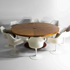 Grote Ronde Mid-Century Wortelhouten Eettafel 186Cm, 1960 thumbnail 10