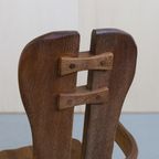 Brutalist Rocking Chair In Solid Oak By De Puydt, 1970S thumbnail 9