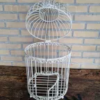 Vintage Kleine Witte Vogelkooi thumbnail 3