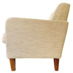 Vintage Linnen Fauteuil Beige thumbnail 4