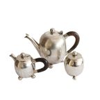 Vintage Verzilverde Thee Set Met Houten Handvaten; Made In India thumbnail 2