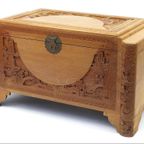 Chinese Carved Camphor Wooden Box thumbnail 6