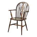 Antieke Houten Windsor Stoel Beuk Olm Wheel Back Chair 19De Eeuw thumbnail 12