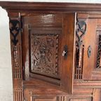 Antique Carved Wood Cabinet thumbnail 16