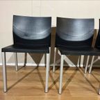 4X Leolux Myto Eetkamerstoelen - Zwart - Kunststof - Design thumbnail 5