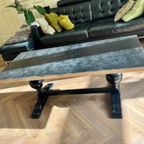 Prachtige Salontafel Met Groen Marmeren Blad. thumbnail 5