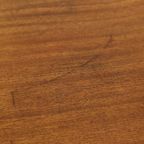Vintage Salontafel Bijzettafel Houten Blad Chroom Wielen 90Cm thumbnail 10