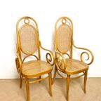 2 X Rotan Hoge Thonet Stoel Met Armleuning Nr 207 Rf thumbnail 4