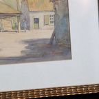 Een Echte Aquarel Jacob Van Rossum Haagse Schilder, Periode 1800-1899 thumbnail 4