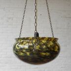 Vintage Hanglamp Met Grote Glazen Schaal Aan Kettingen thumbnail 11