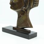 Mid Century Bronze Sculpture African Woman 1950S thumbnail 6