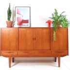 Vintage Teak Houten Dressoir | Highboard | Wandkast Deens thumbnail 2